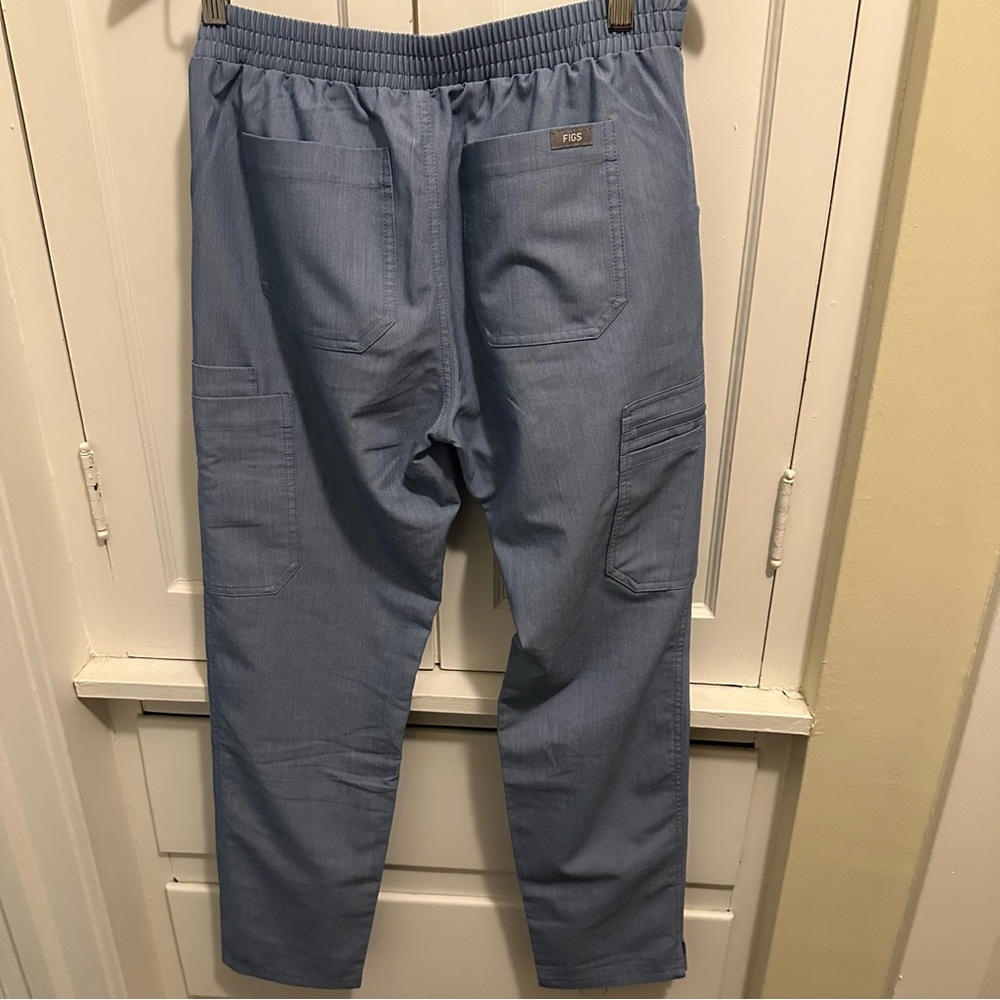 Figs Yola Skinny Scrub Pants - Heathered Indigo Blue Size: Small - Picture 11 of 12